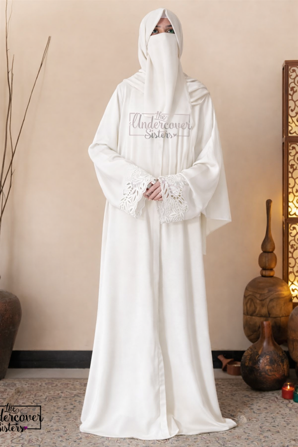 Floral Cutwork Embroidery - Pearl White