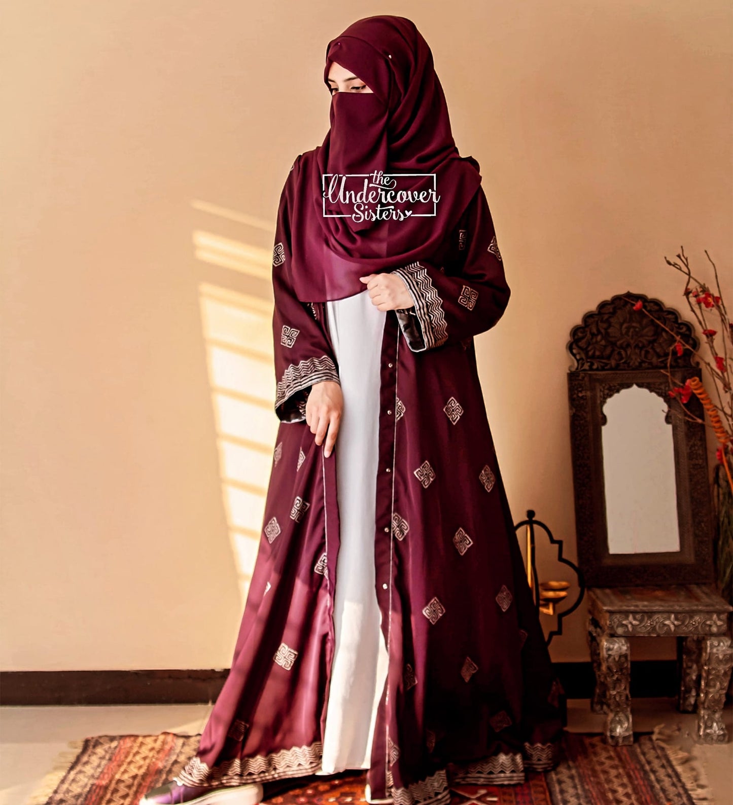 Mandala Block-Printed Abaya