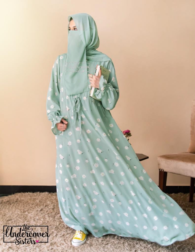 Seafoam- Printed Dress
