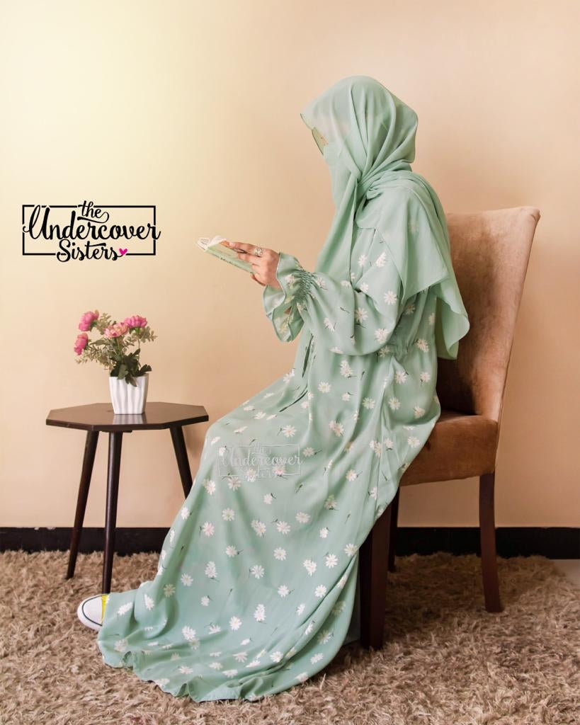 Seafoam- Printed Dress