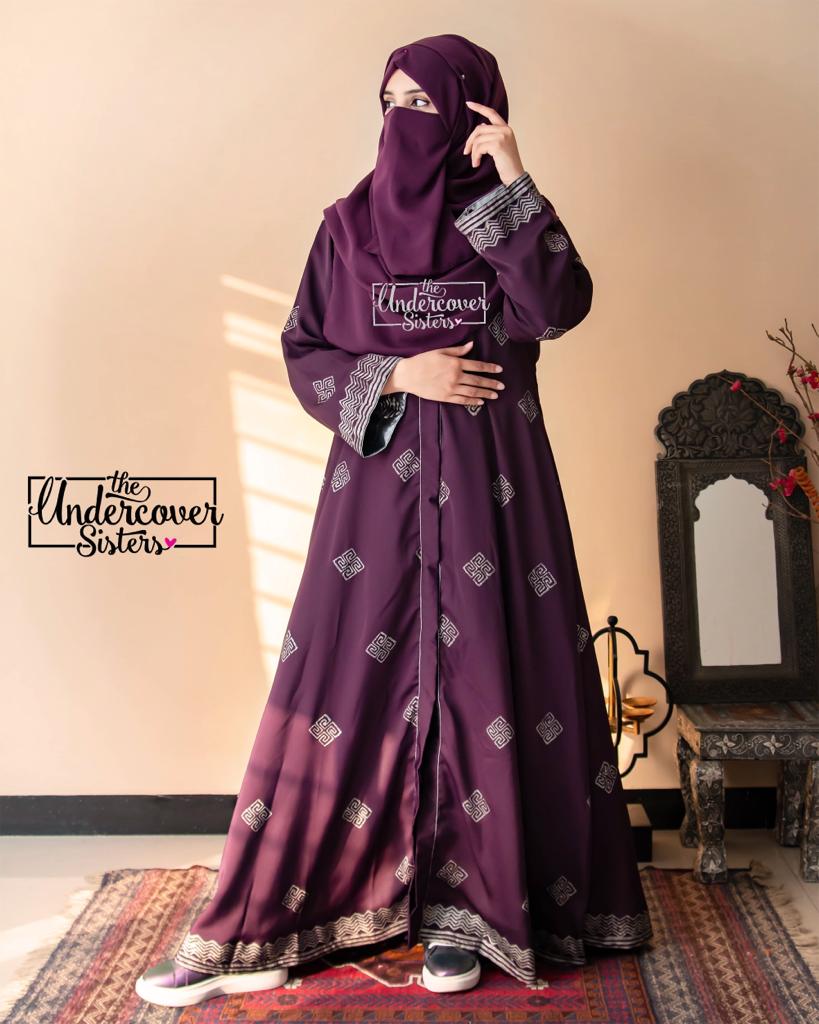 Mandala Block-Printed Abaya