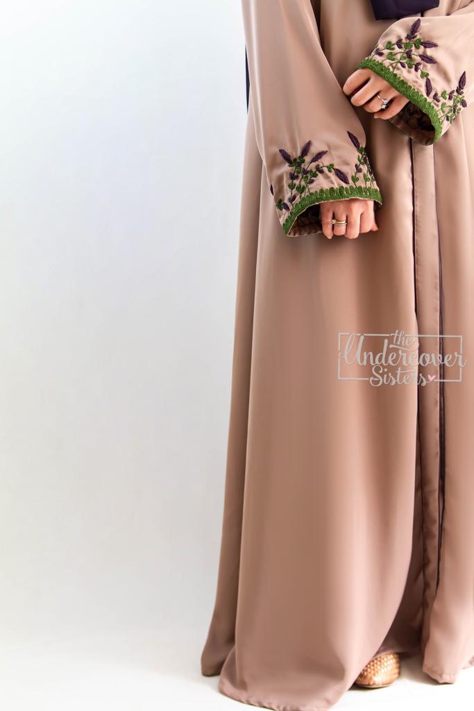 Lapel Coat with Hand-Embroidered Sleeves