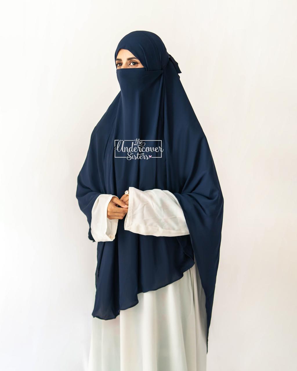 Single Layered Khimar-Blue