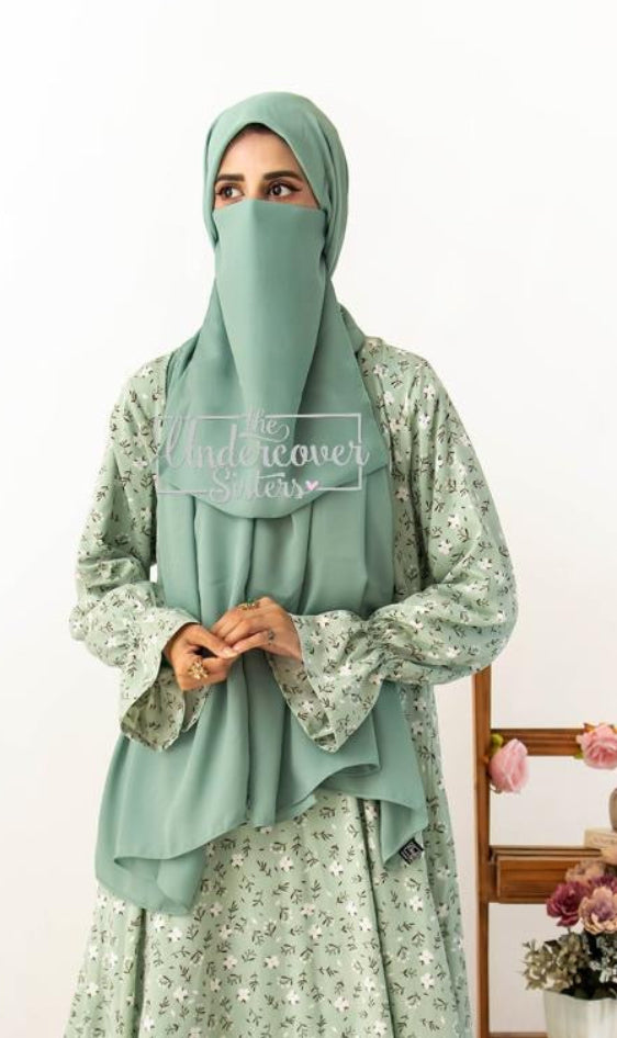 Hijab & Naqab Set-Mint