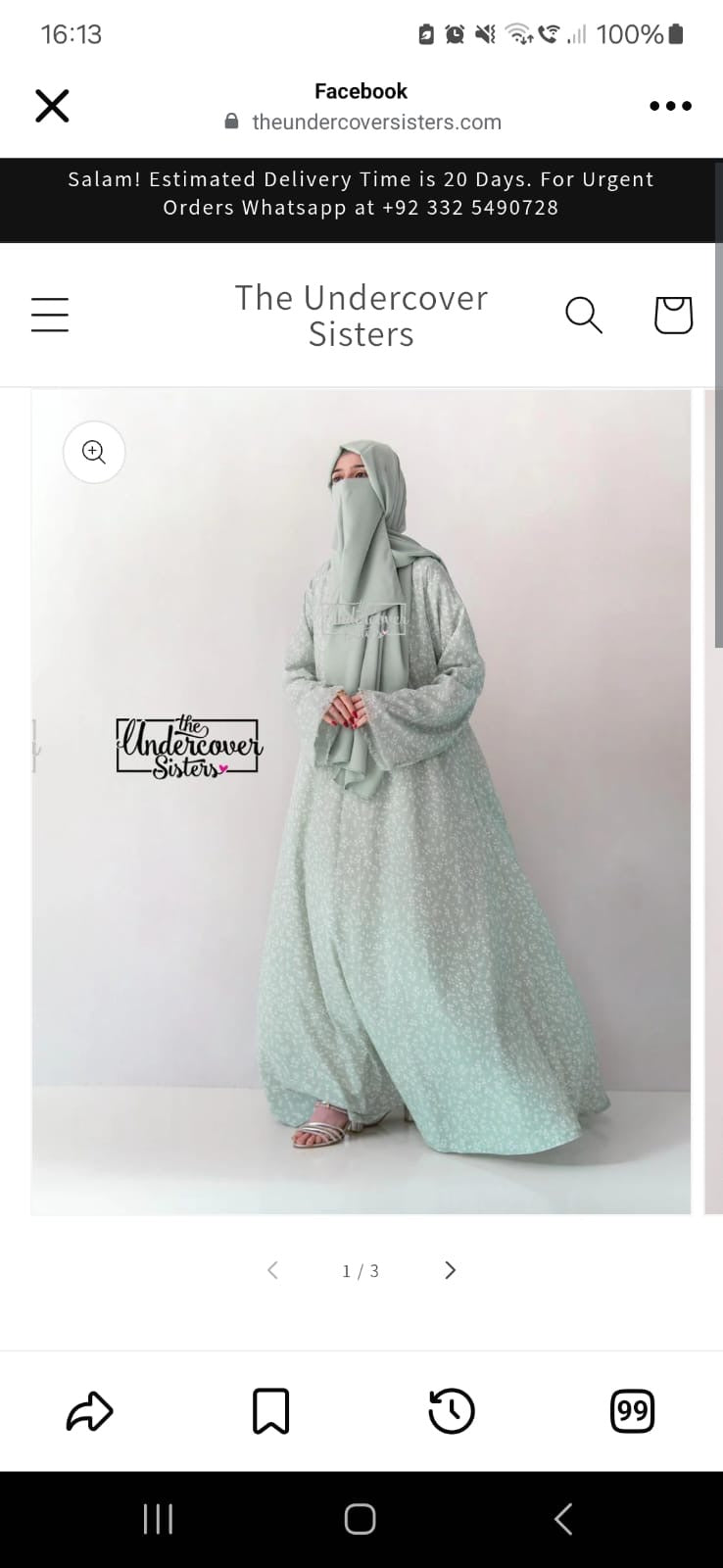 Hijab & Naqab Set-Mint