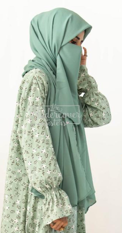 Hijab & Naqab Set-Mint