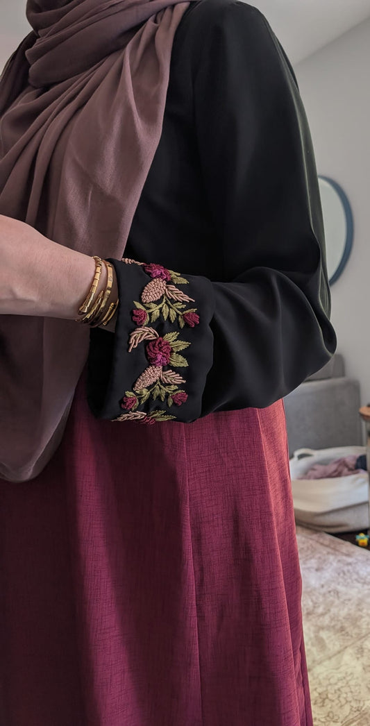 French Knot Embroidered Lapel Coat