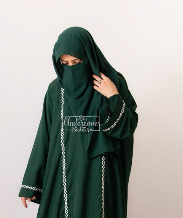 Hijab & Naqab Set-Dark Green