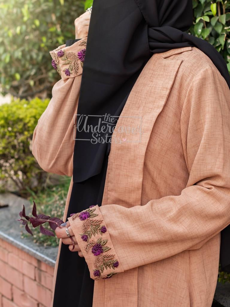 French Knot Embroidered Lapel Coat
