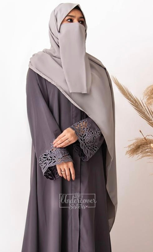 Hijab & Naqab Set-Grey