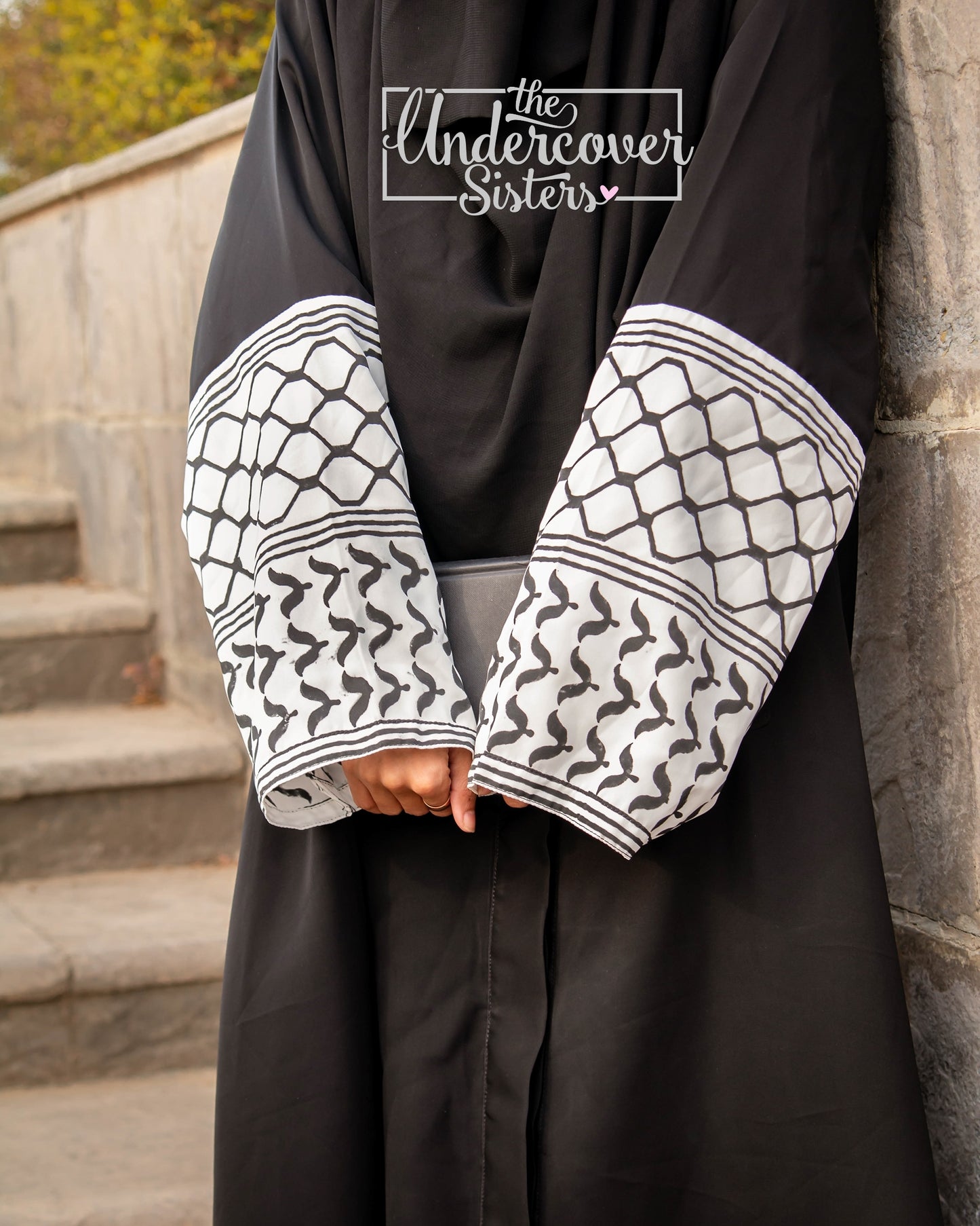 Falasteen Echoes Block-Printed Abaya