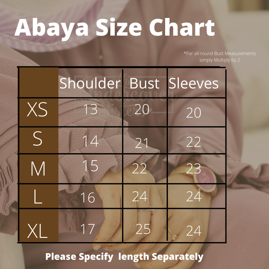 The undercoversisters size chart