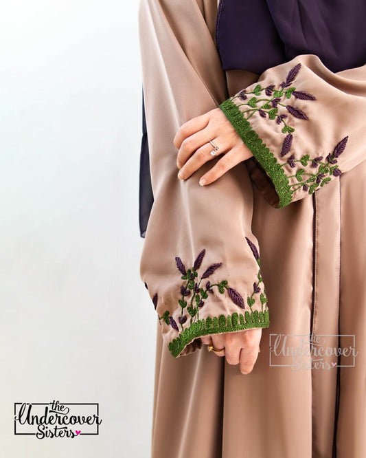 Lapel Coat with Hand-Embroidered Sleeves