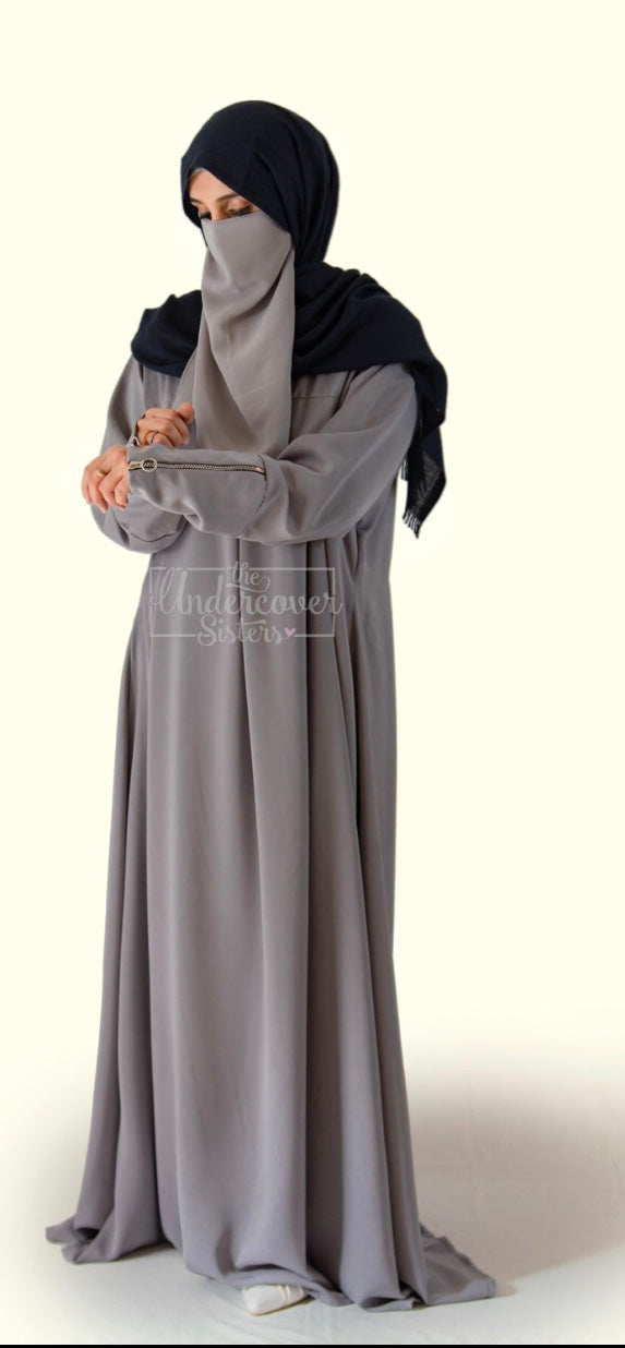 Zipper sleeves Abaya